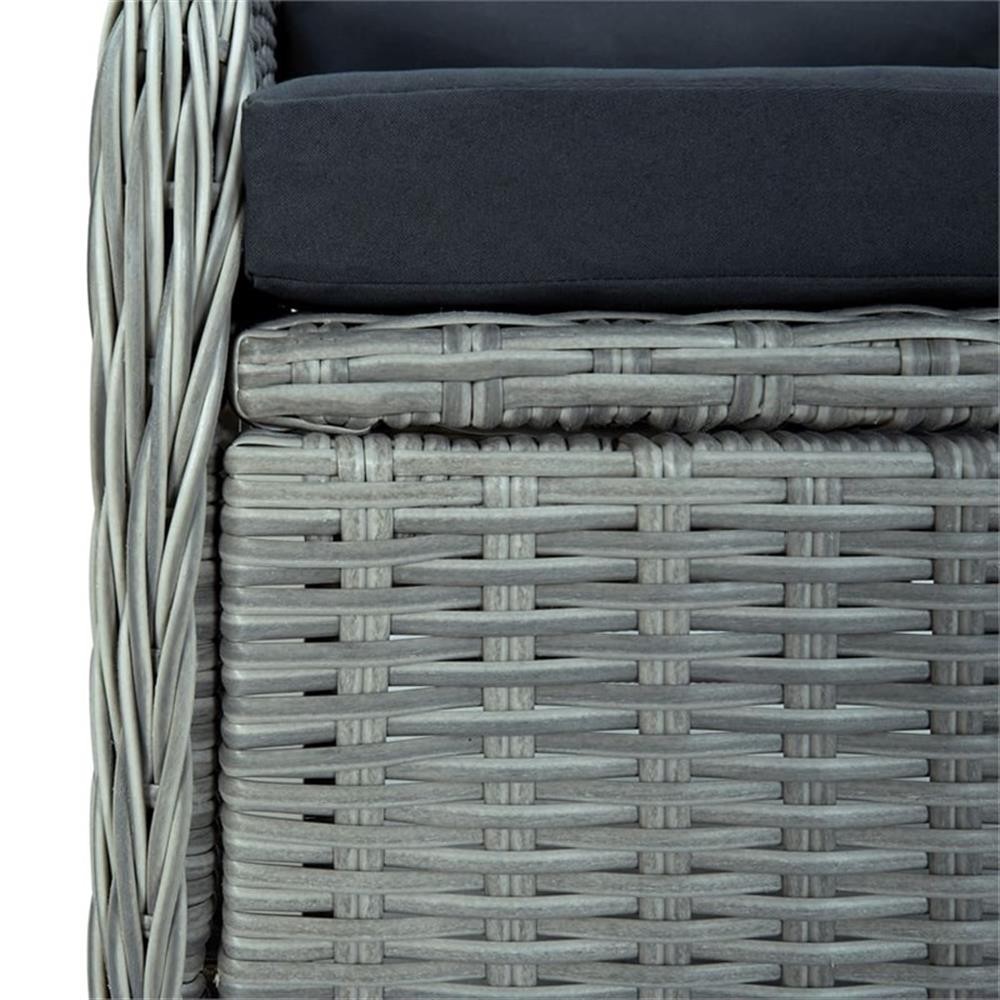 Bowery Hill Contemporary Garden Dining Set in Light Gray/Black