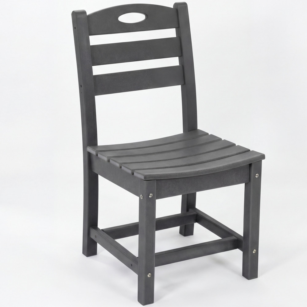 3-Piece Outdoor Patio Bistro Set w/ Round Table & 2 Chairs, Gray HDPE