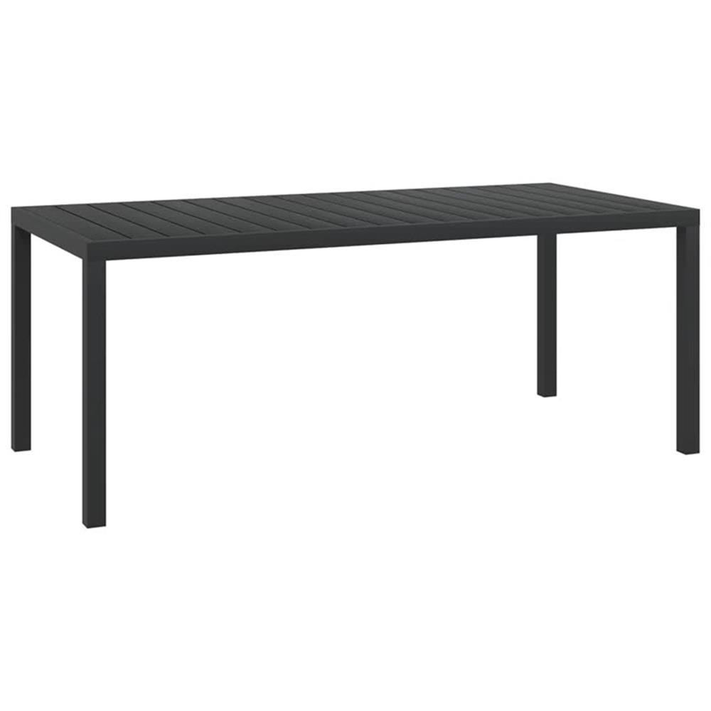 Bowery Hill PE Rattan & Steel Dining Set in Gray/Black/Dark Gray