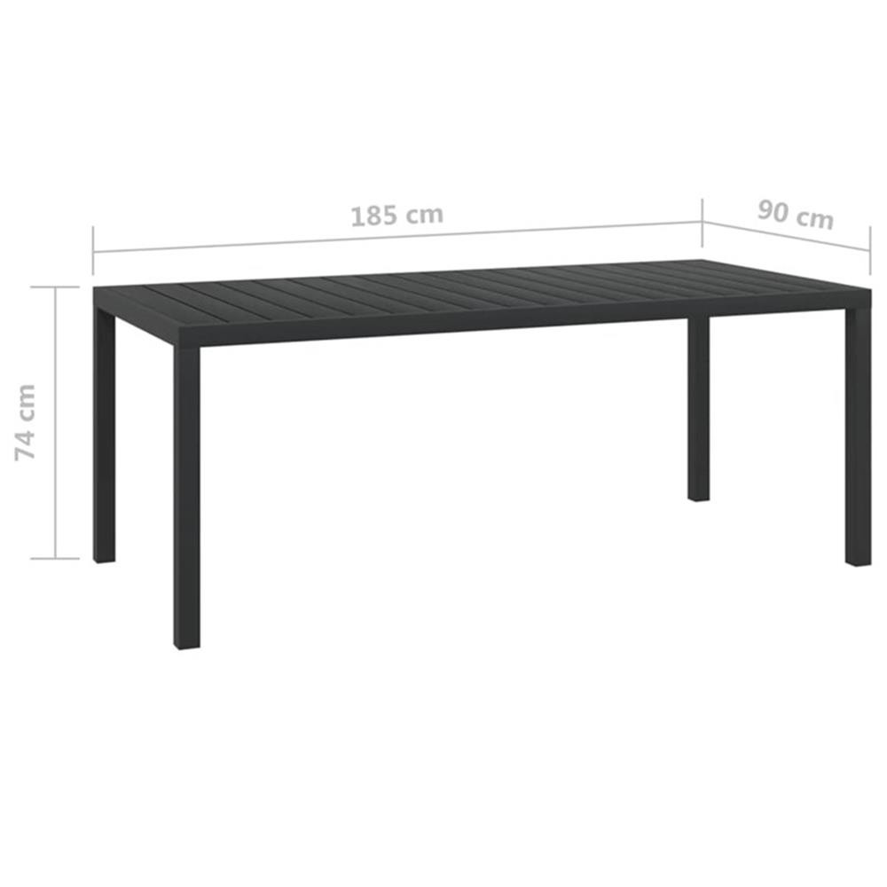 Bowery Hill PE Rattan & Steel Dining Set in Gray/Black/Dark Gray