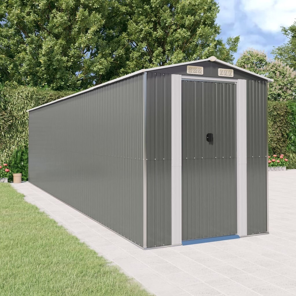 Garden Shed Light grey Galvanized steel Extra Large Garden Shed