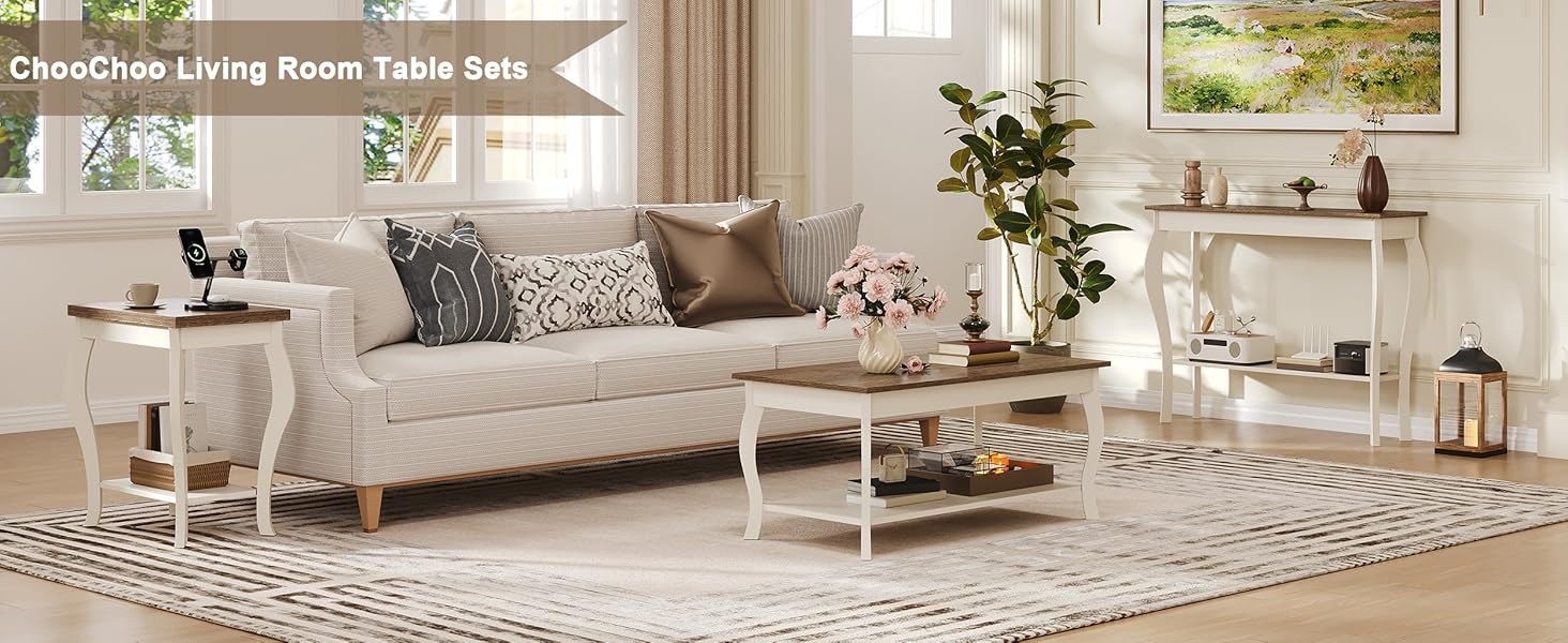 Narrow Farmhouse Console Table, Chic Accent Sofa Table, Entryway