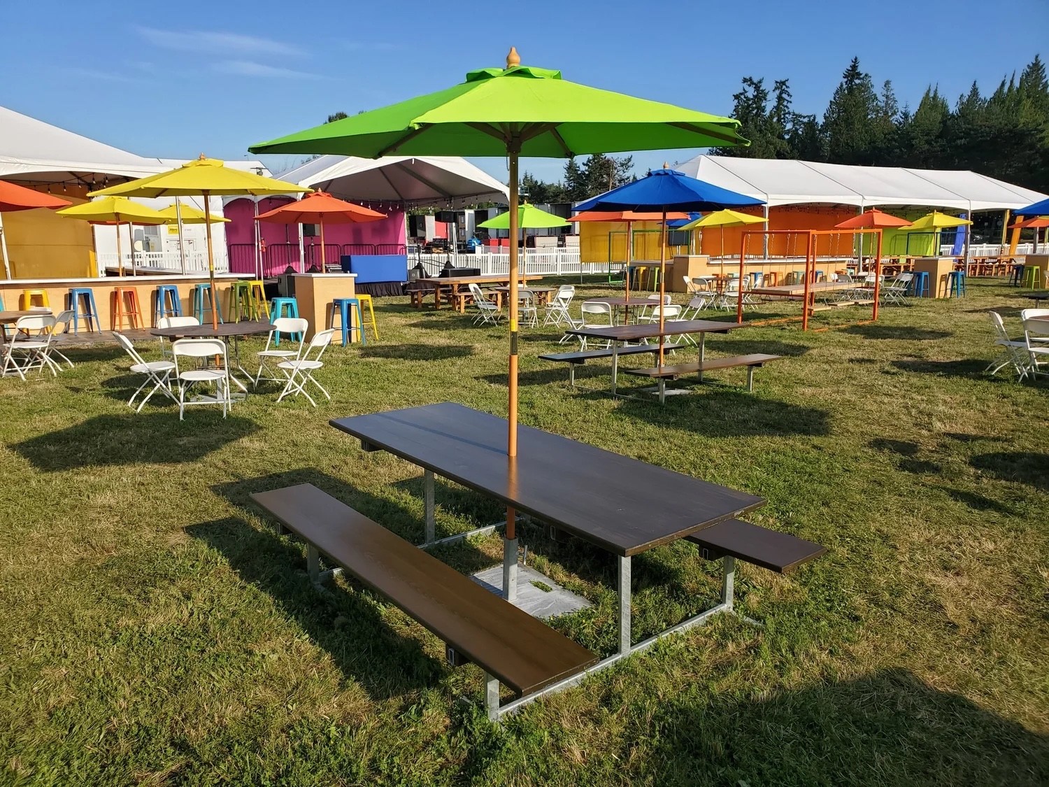 Picnic Table with Galvanized Frame, seats 6, Indoor-Outdoor 5 min. to assemble.
