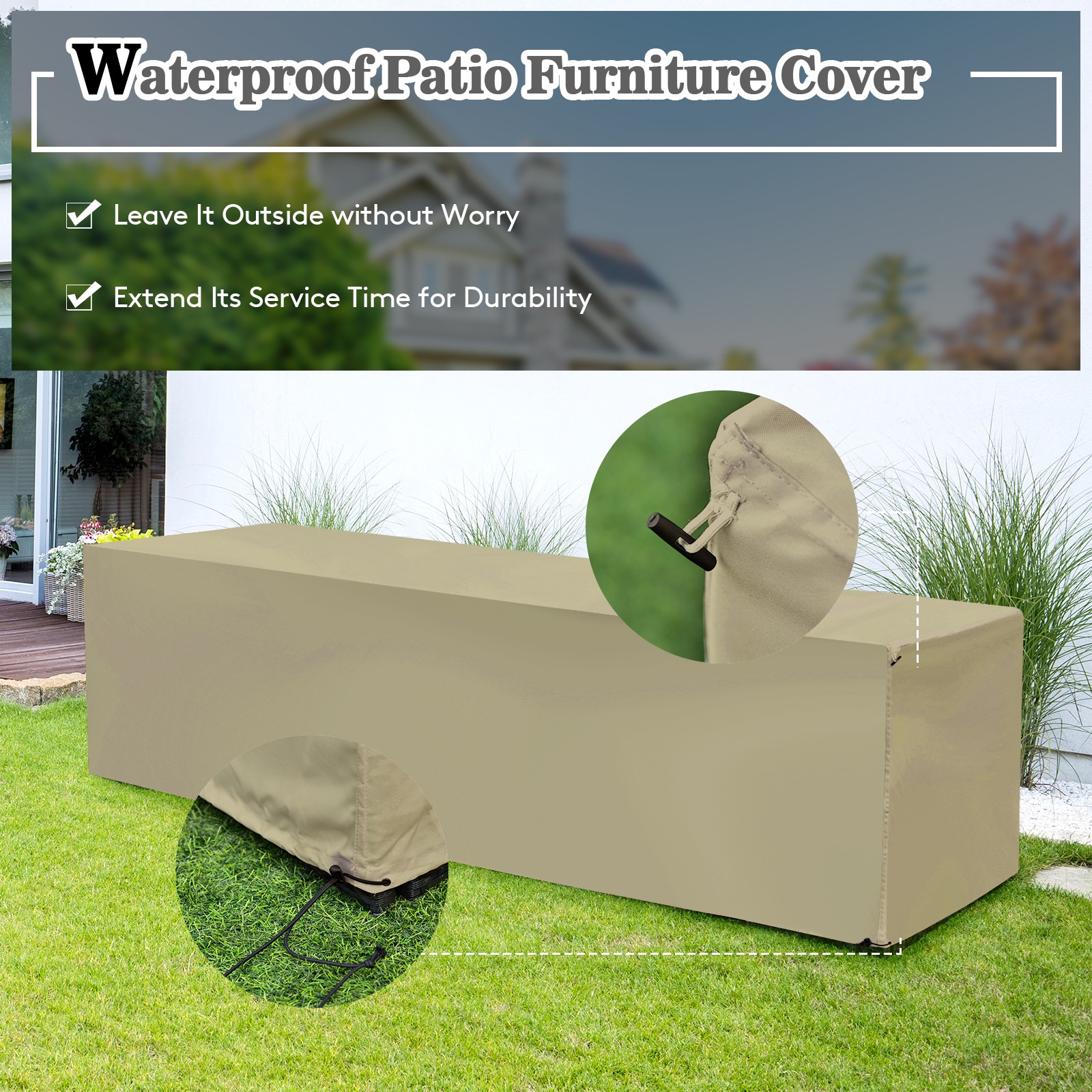 8-Piece Outdoor Patio Furniture Set Space-Saving Conversation Set w/ Storage Box