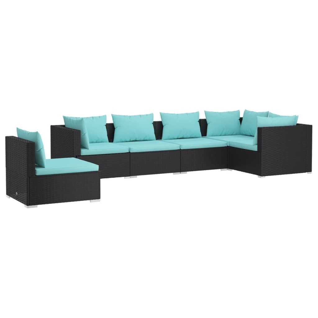Patio Lounge Set Outdoor Sectional Sofa Set Table Garden Poly Rattan vidaXL