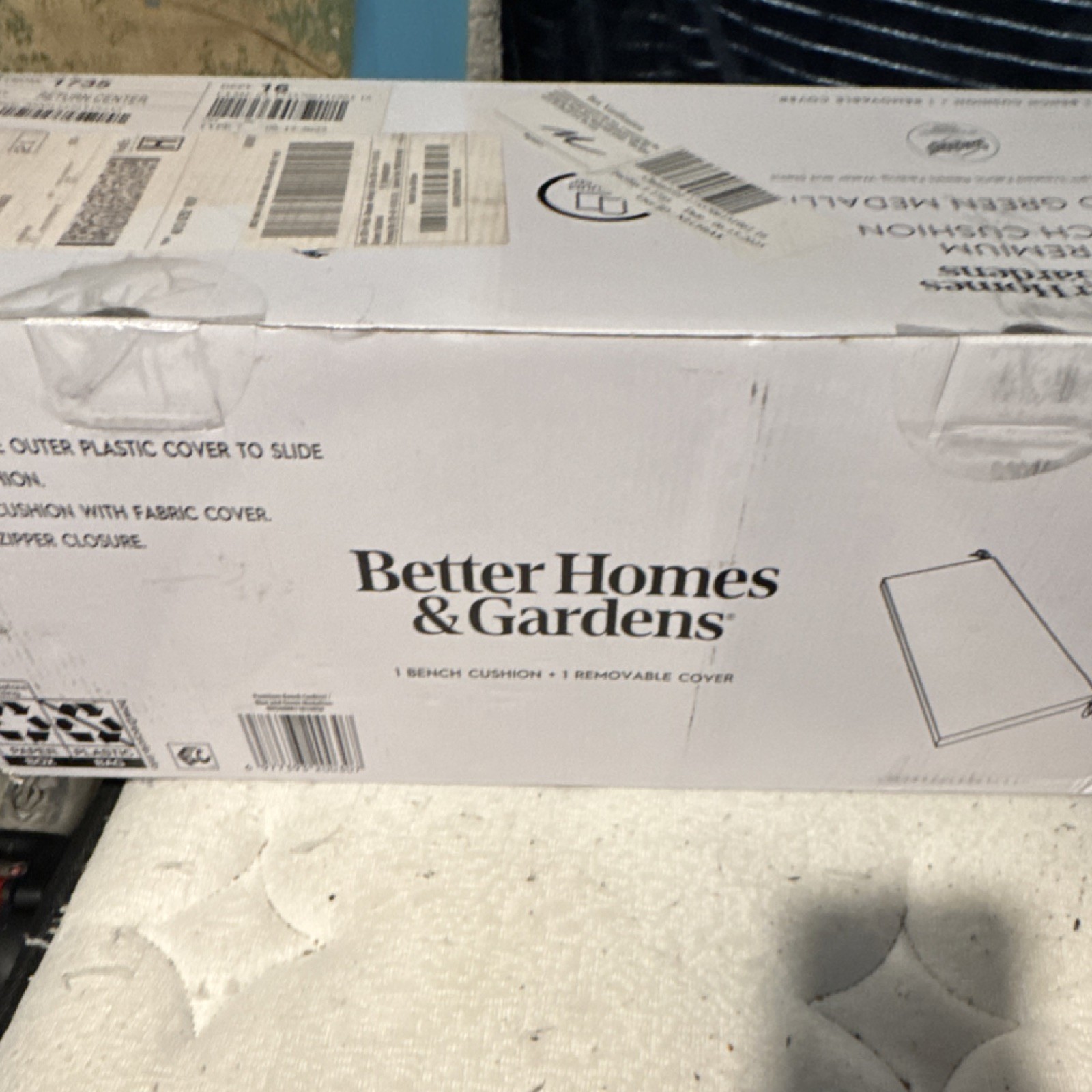 Better Homes & Gardens Fabric Bench Cushion with Removable Cover