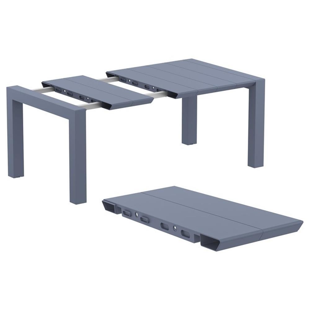Compamia Vegas 55″ Extendable Patio Dining Table in Dark Gray