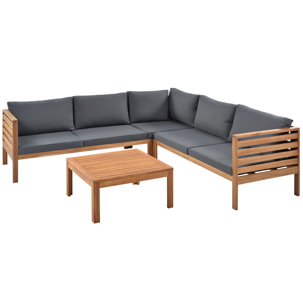 Water-Resistant Wooden Outdoor Sofa Set – UV Protected Cushions, Exotic Design