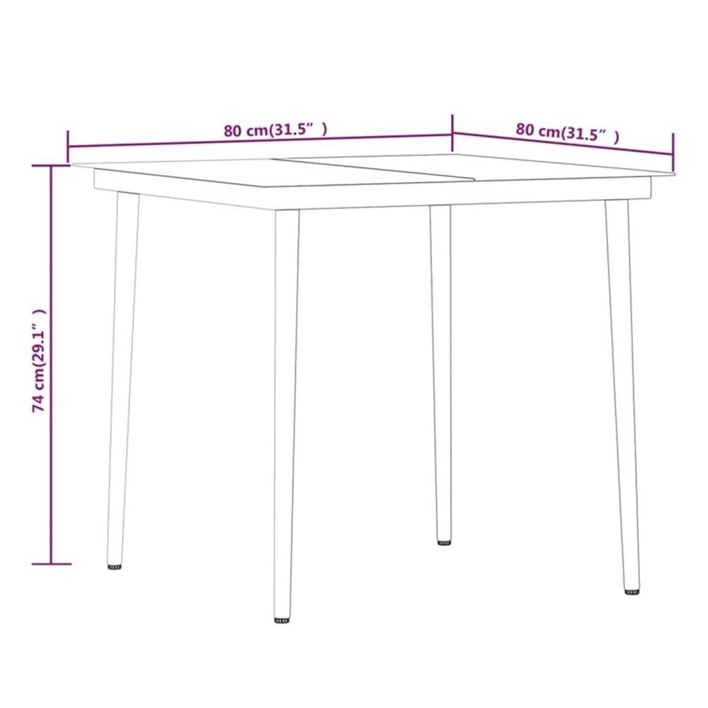 Bowery Hill Contemporary Garden Dining Set in Black and Cream White
