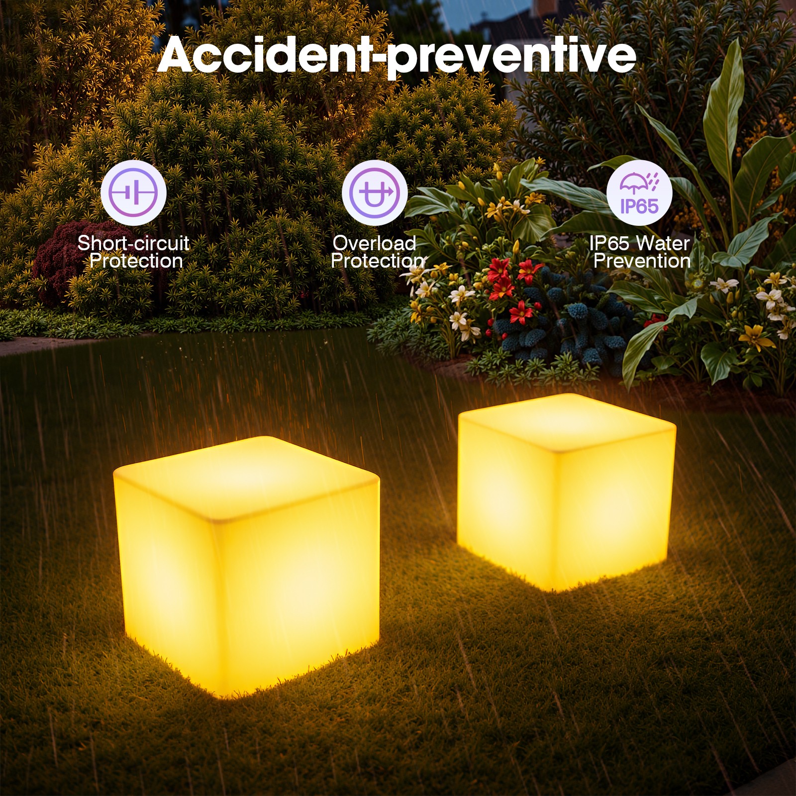 LED Glowing Cube Stool Chair 16 RGB Color Change Bar Party Yard Decor w/Remote
