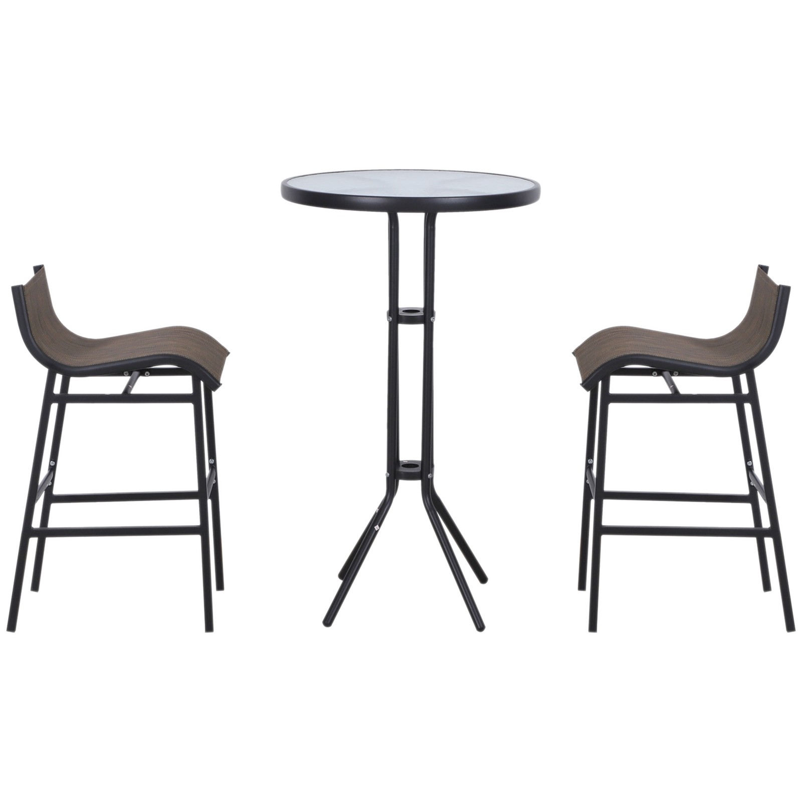 3pc Outdoor Patio Bar Table Chairs Bistro Set Garden Pool Backyard Furniture