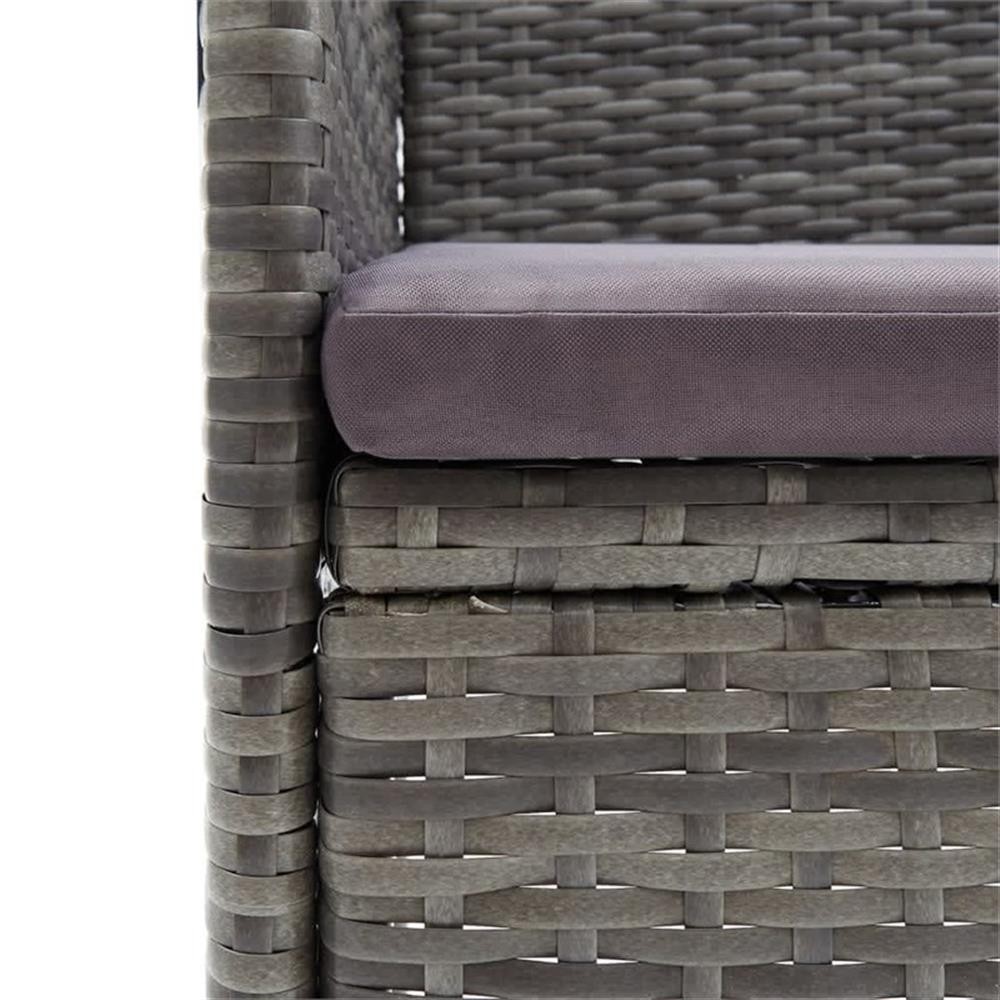Bowery Hill PE Rattan & Steel Dining Set in Gray/Black/Dark Gray