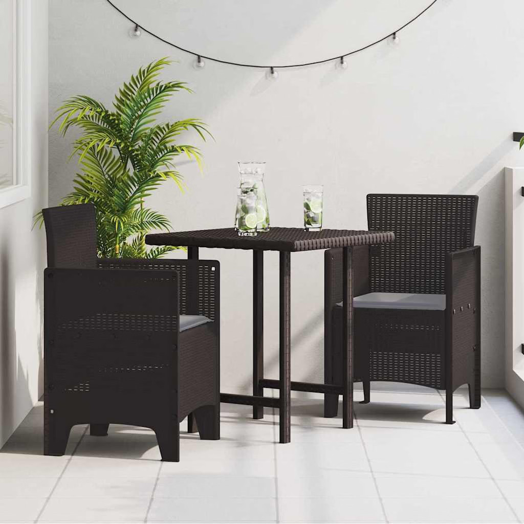 Garden Chair 2 pcs Brown Polypropylene