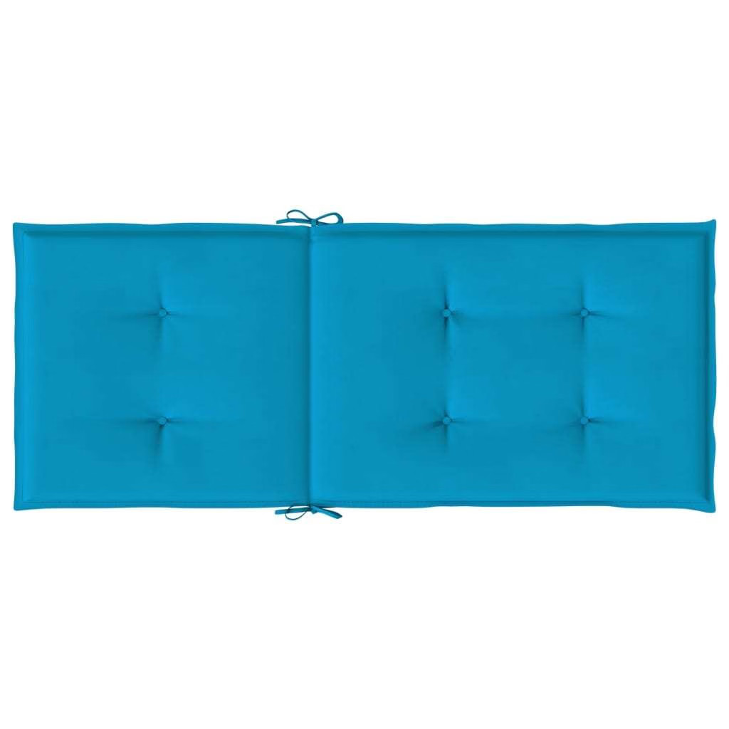 Garden Highback Chair Cushions 4 pcs Blue 47.2″x19.7″x1.2″ Fabric