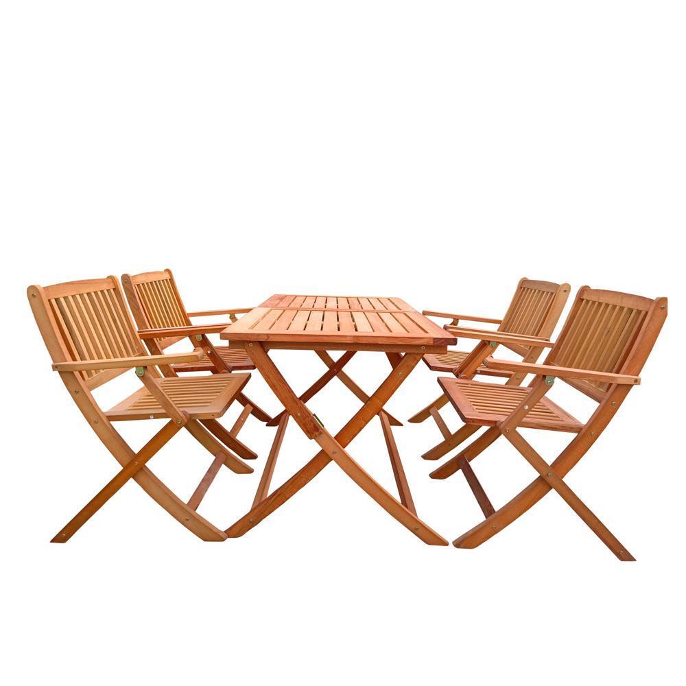 High Quality Foldable Patio Dining Set 4 Folding Chairs 1 Dining Table New Style