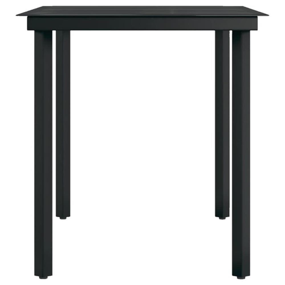 Bowery Hill Contemporary Powder-Coated Steel Garden Dining Set in Black