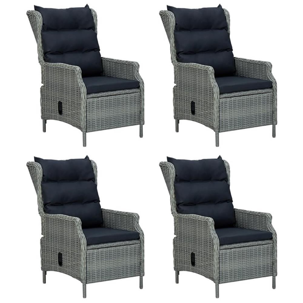 Bowery Hill Contemporary Garden Dining Set in Light Gray/Black