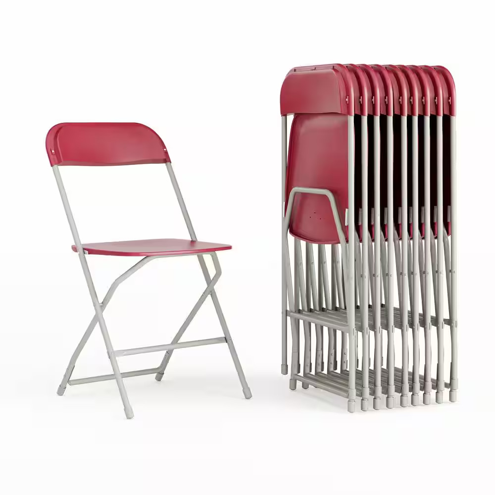 Hercules Series Red Metal 650 Lb. Weight Capacity Lightweight Event Folding Chai