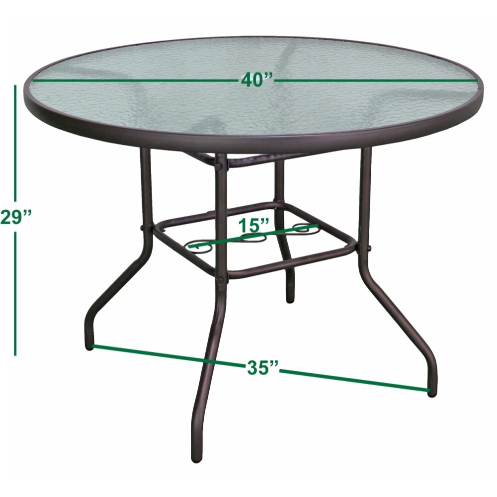 Sienna Collection 40″ Table and 4 Chairs Patio Dining Set, Brown (5-Piece Set)