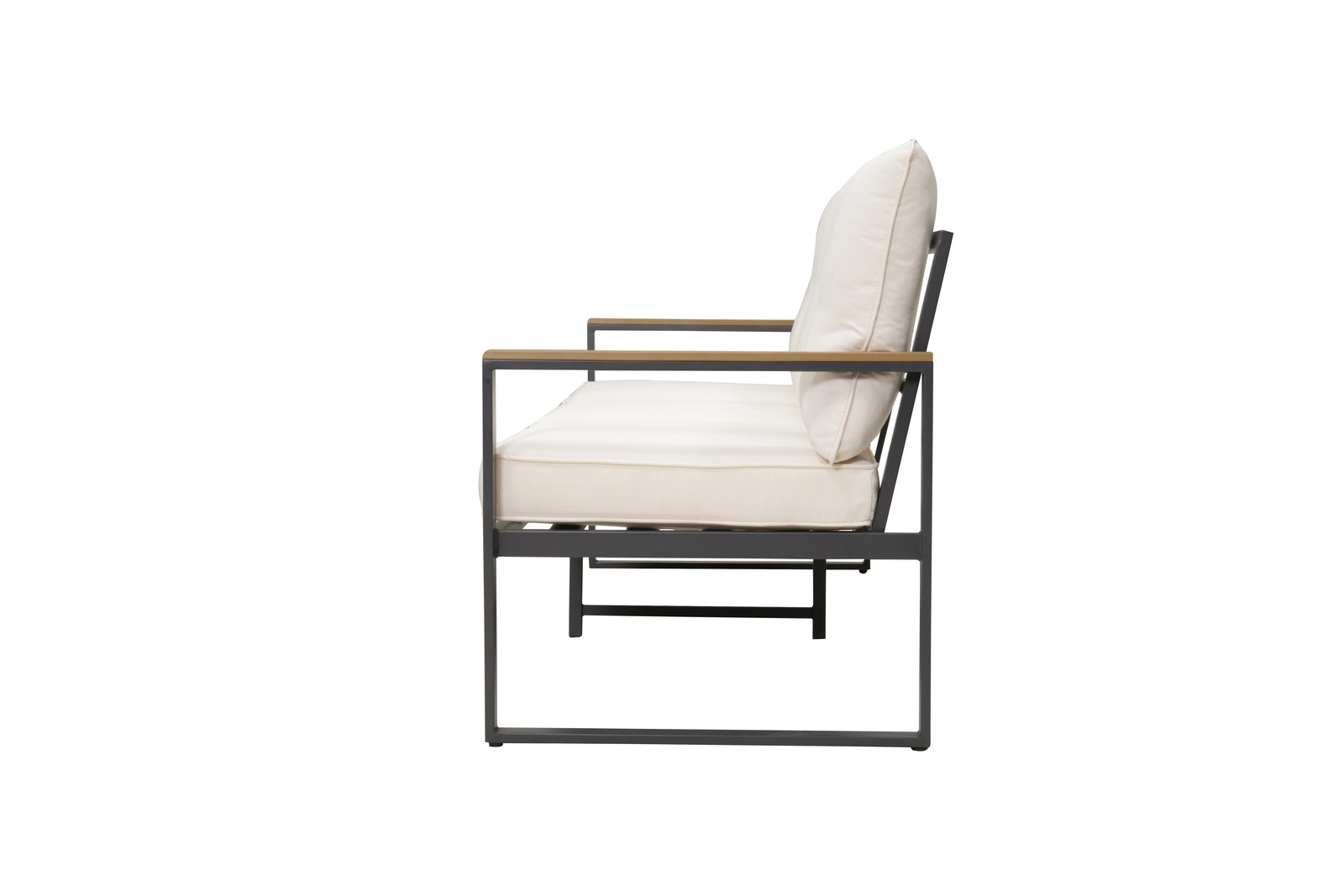 Steel Patio Armchair Set of 2 with Cushions, All-Weather Outdoor Sofa