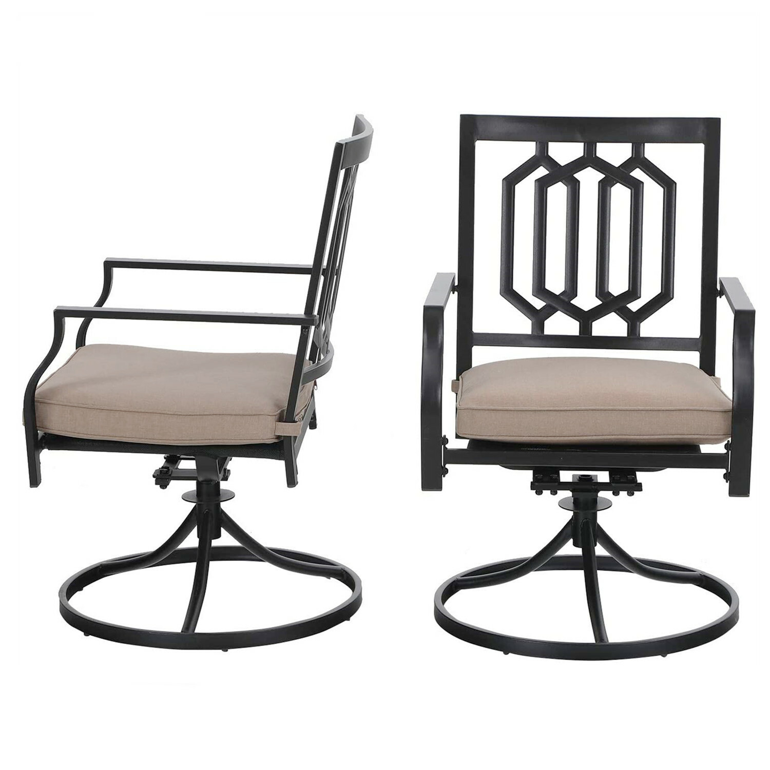 5 Piece Patio Furniture Set Outdoor Dining Table Swivel Chairs Set