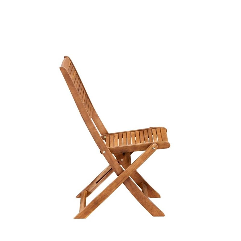 Pemberly Row Traditional 5-Piece Patio Garden Table Set in Natural Oil