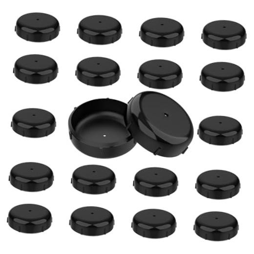 20 Pcs Wrought Iron Patio Furniture Feet Caps, 1-1/2″ Round Black, 20 Pcs