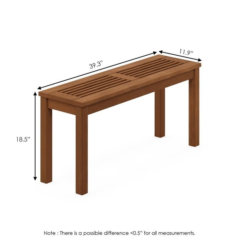 Tioman Outdoor Backless Bench Teak Wood Patio Garden Furniture 330lb Capacity US