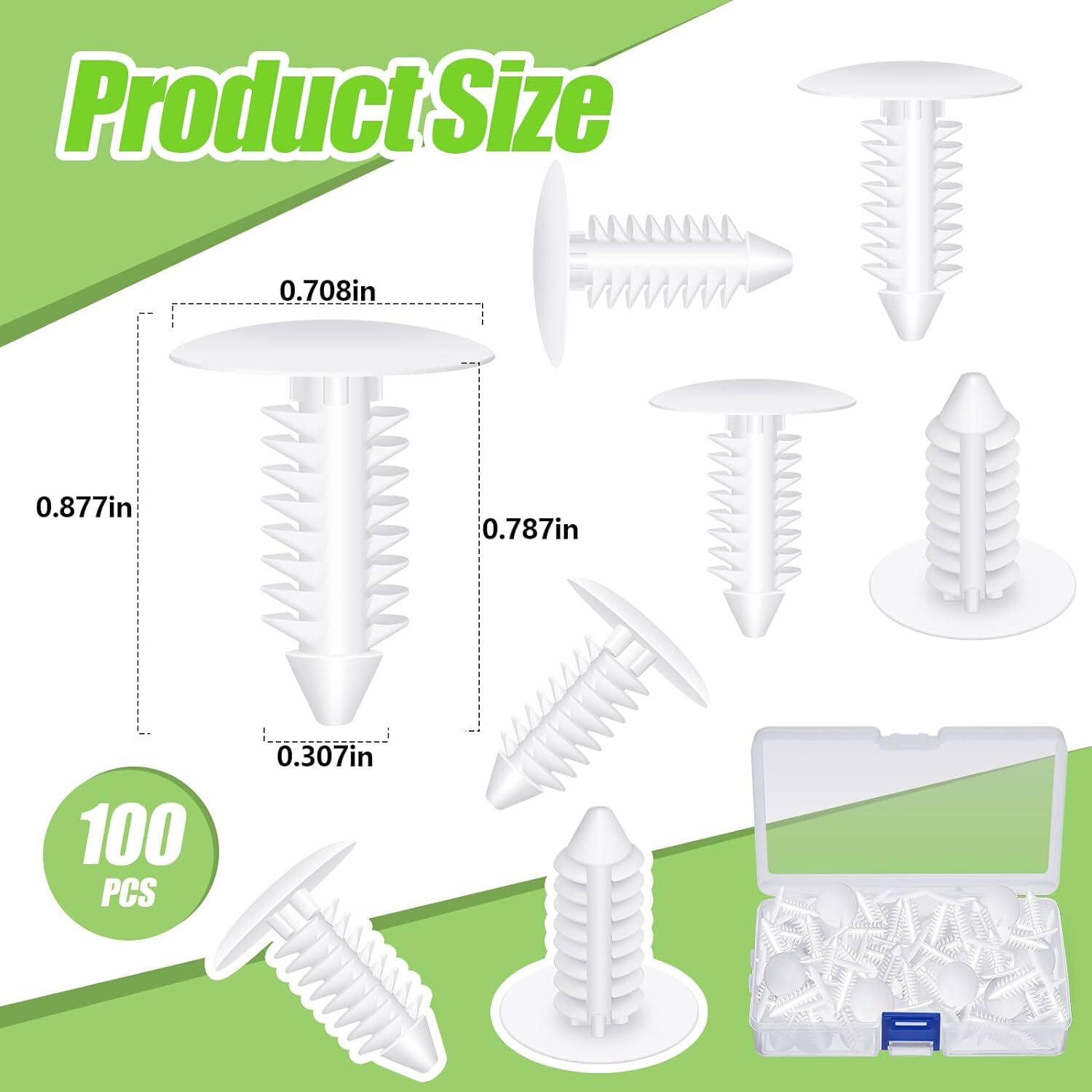 100 Pieces Patio Strapping Rivets Fasteners 3/4″ Length Medium Multi White