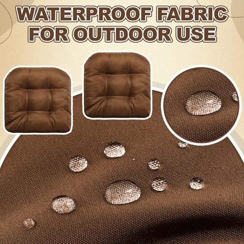 3 Pack Wicker Furniture Cushions Waterproof Outdoor/Indoor Tufted Wicker Brown