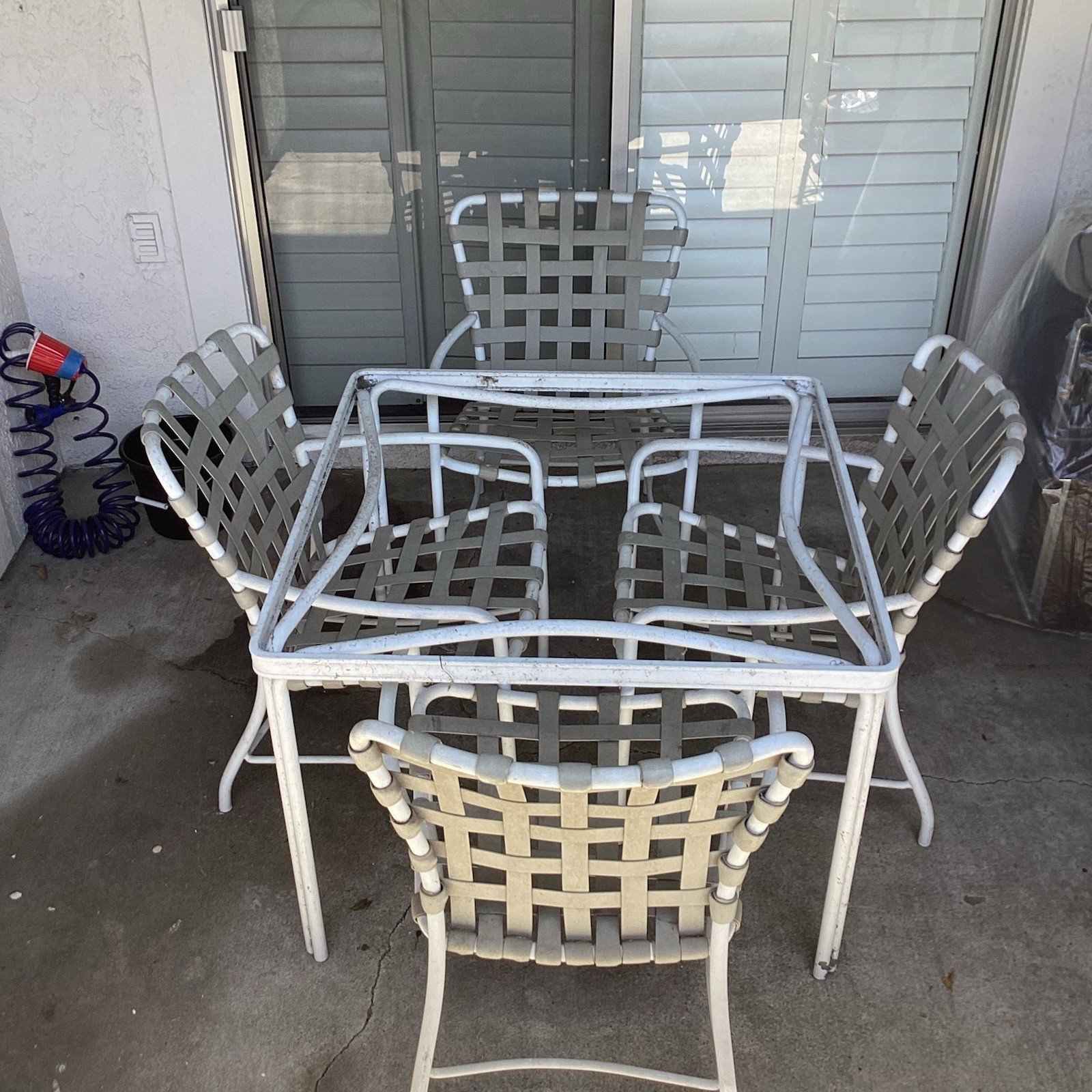 Vintage Tamiami, 1971-1973, Table & 4 Chairs, Patio Furniture, Needs Glass Top