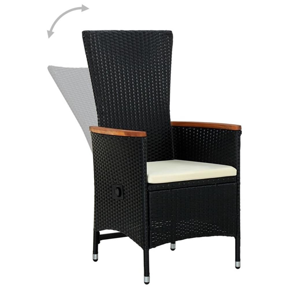 Bowery Hill Contemporary Garden Dining Set in Black and Cream White