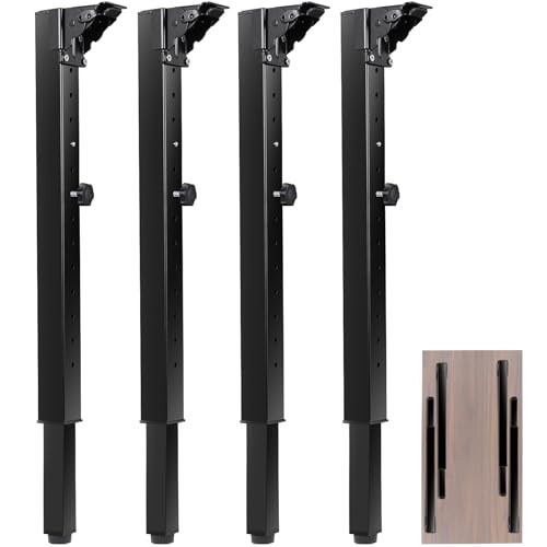 Folding Adjustable Square Table Legs 4 PCS, Adjustable Height 25”- 34” – 4 PCS