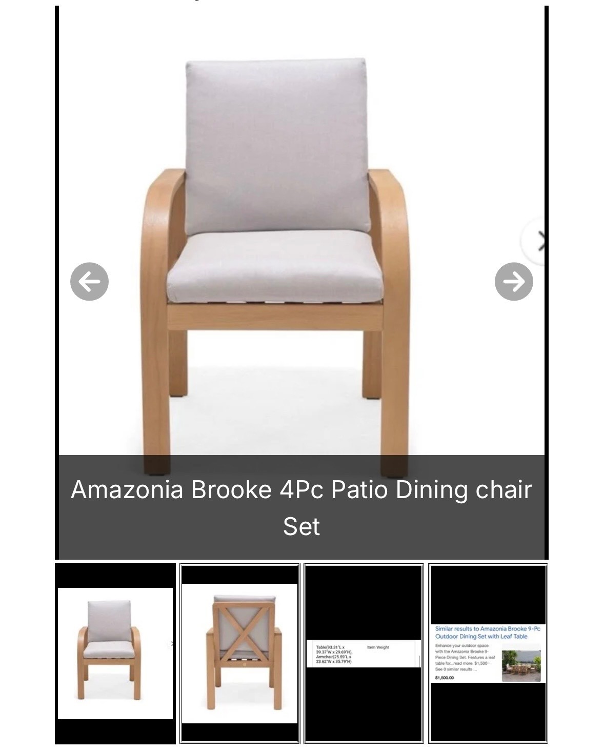 Set of 4 Outdoor Patio Dining Chairs Weather Resistant Brand New