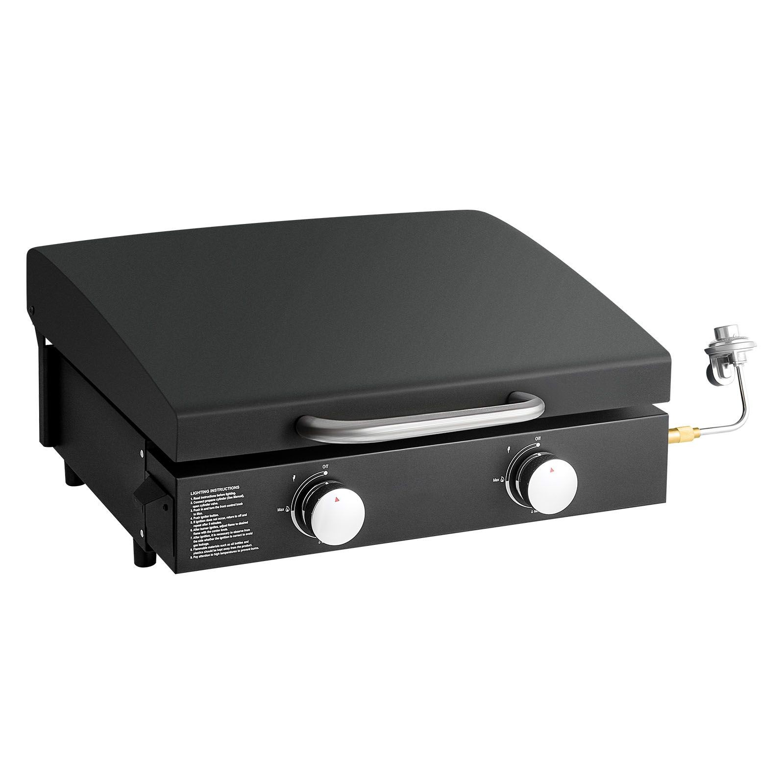 Gas Griddle, 2 Burner Tabletop Griddle, 22 inch Portable Griddles Propane with