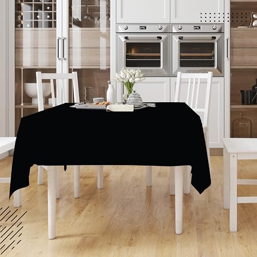 Dining Table Cover | 56″x56″ Cotton Canvas Square 56″ x 56″ (Square) Jet Black