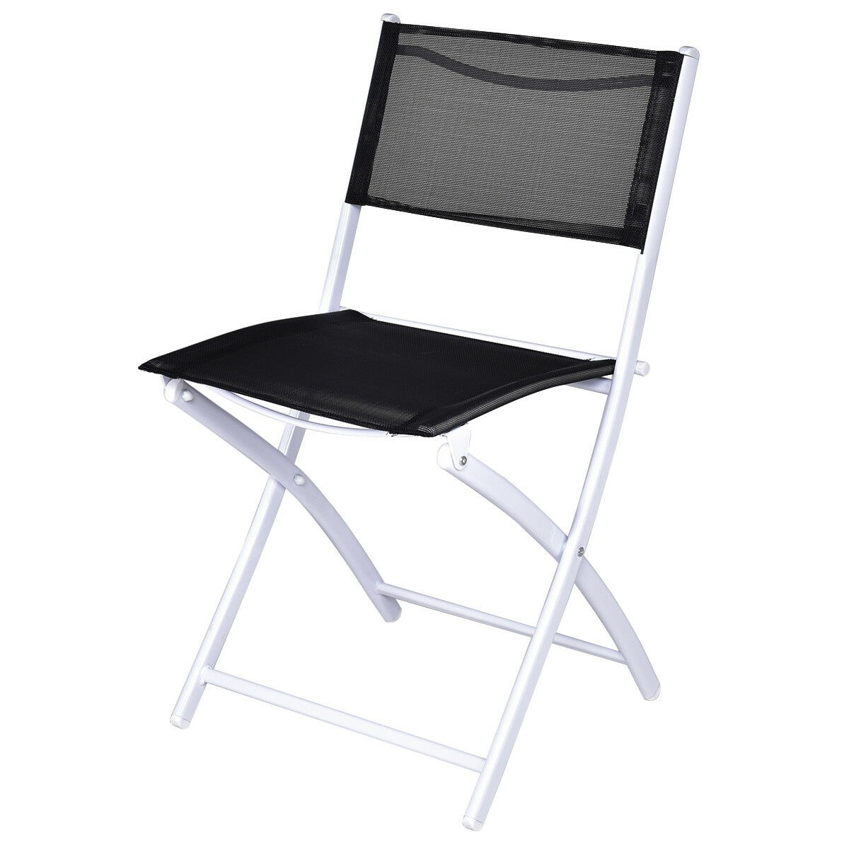 3 PCS Folding Bistro Table Chairs Set Garden Backyard Patio Furniture Black New