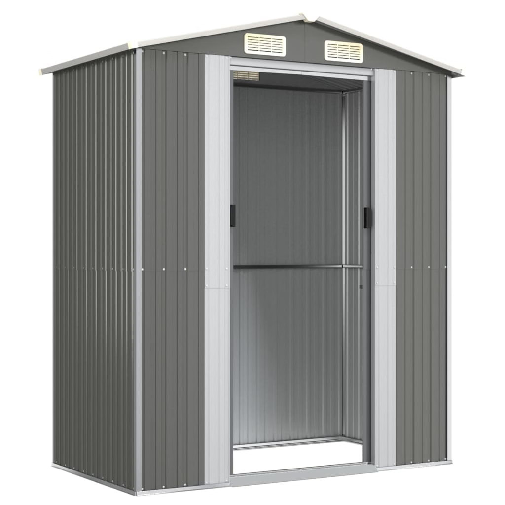 Garden Shed Light Gray 75.6″x42.5″x87.8″ Galvanized Steel