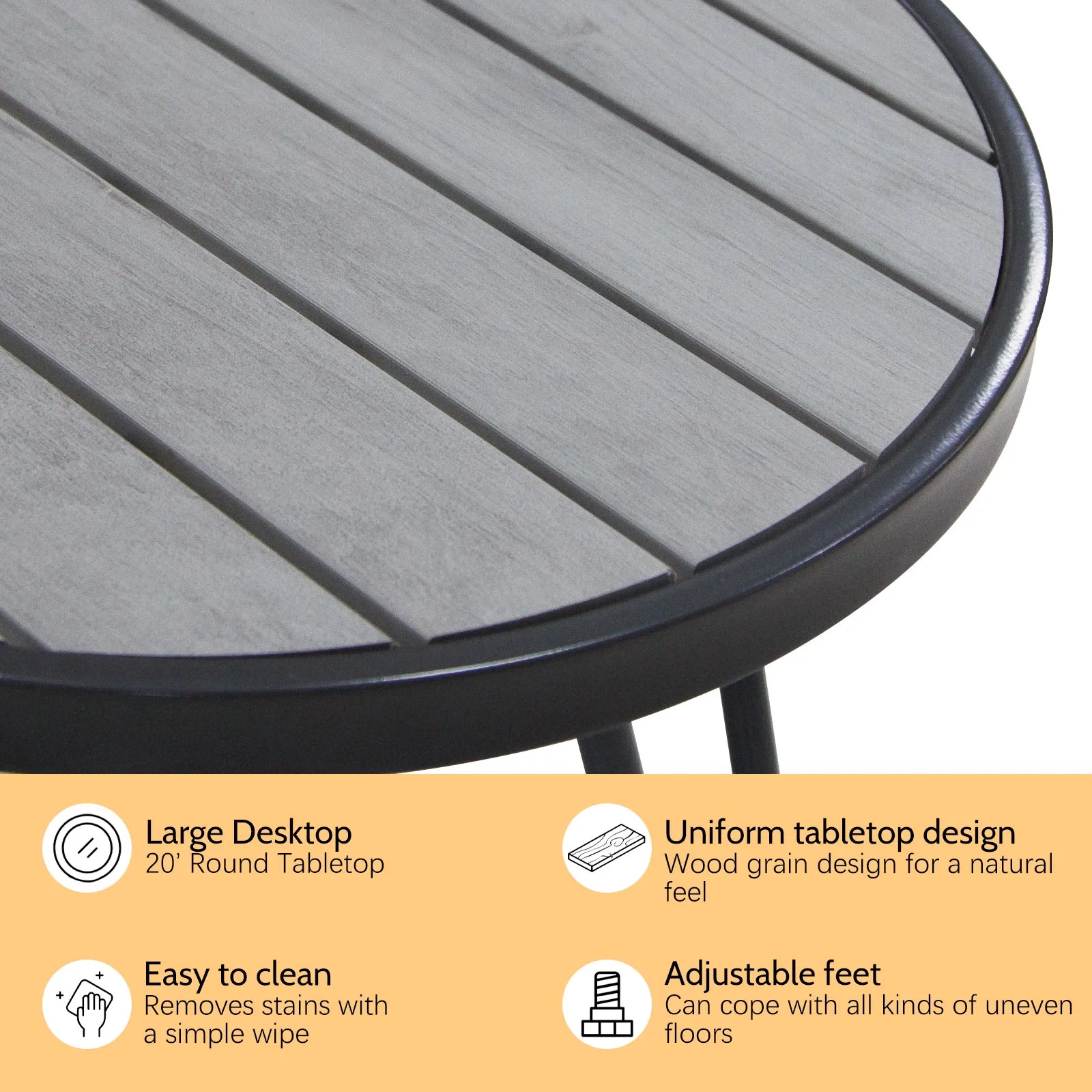 Outdoor 3 Pieces Bristro Set Patio Furniture Rocking Chairs with Coffee Table