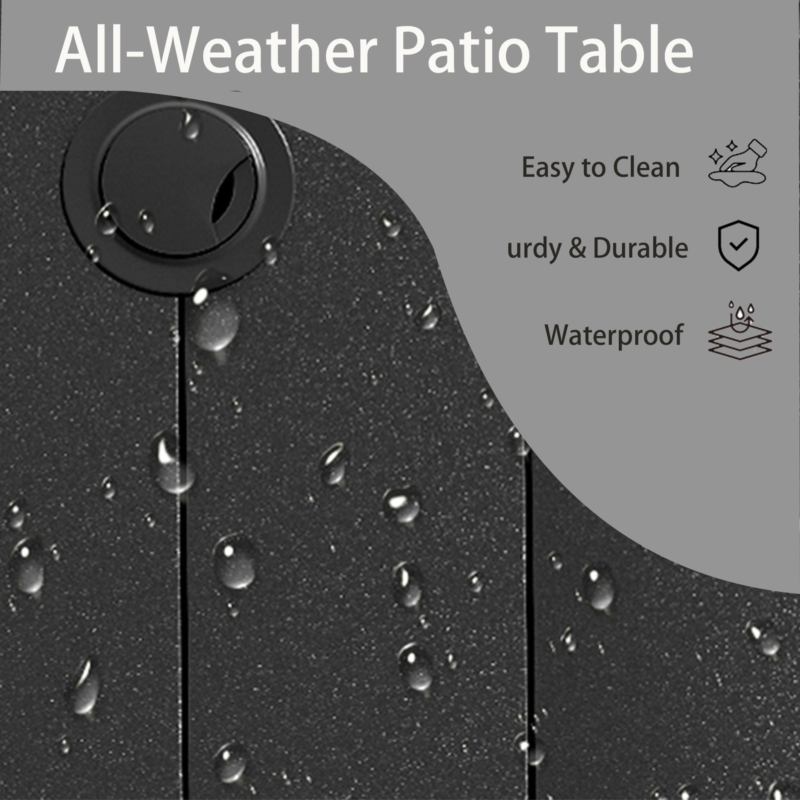 5-Piece Patio Dining Set with 4 Stackable Chairs & 40.6″ Round Table