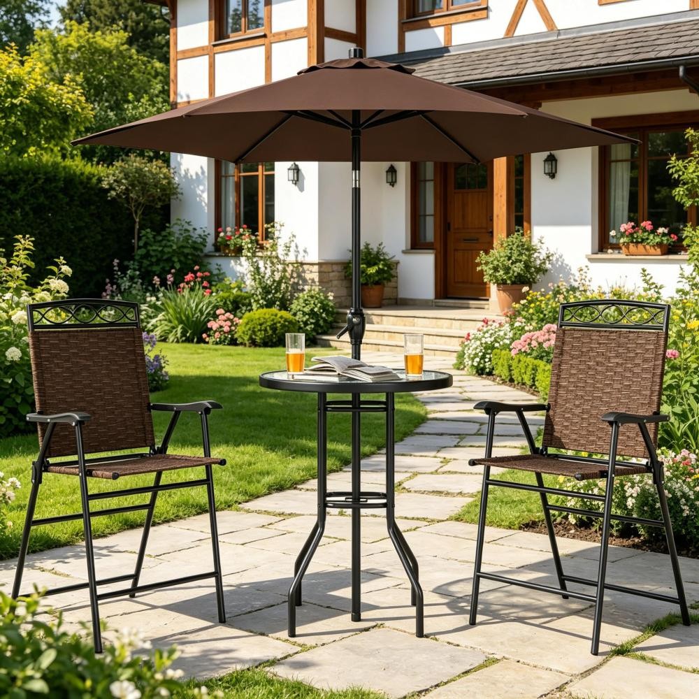 Outdoor Conversation Furniture Set, Patio Dining Set, Umbrella Not Included