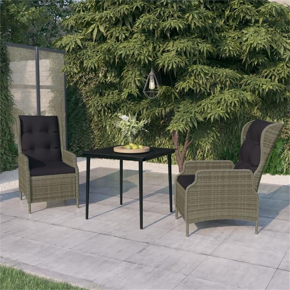 Bowery Hill Contemporary Weather-Resistant Garden Dining Set in Brown/Black