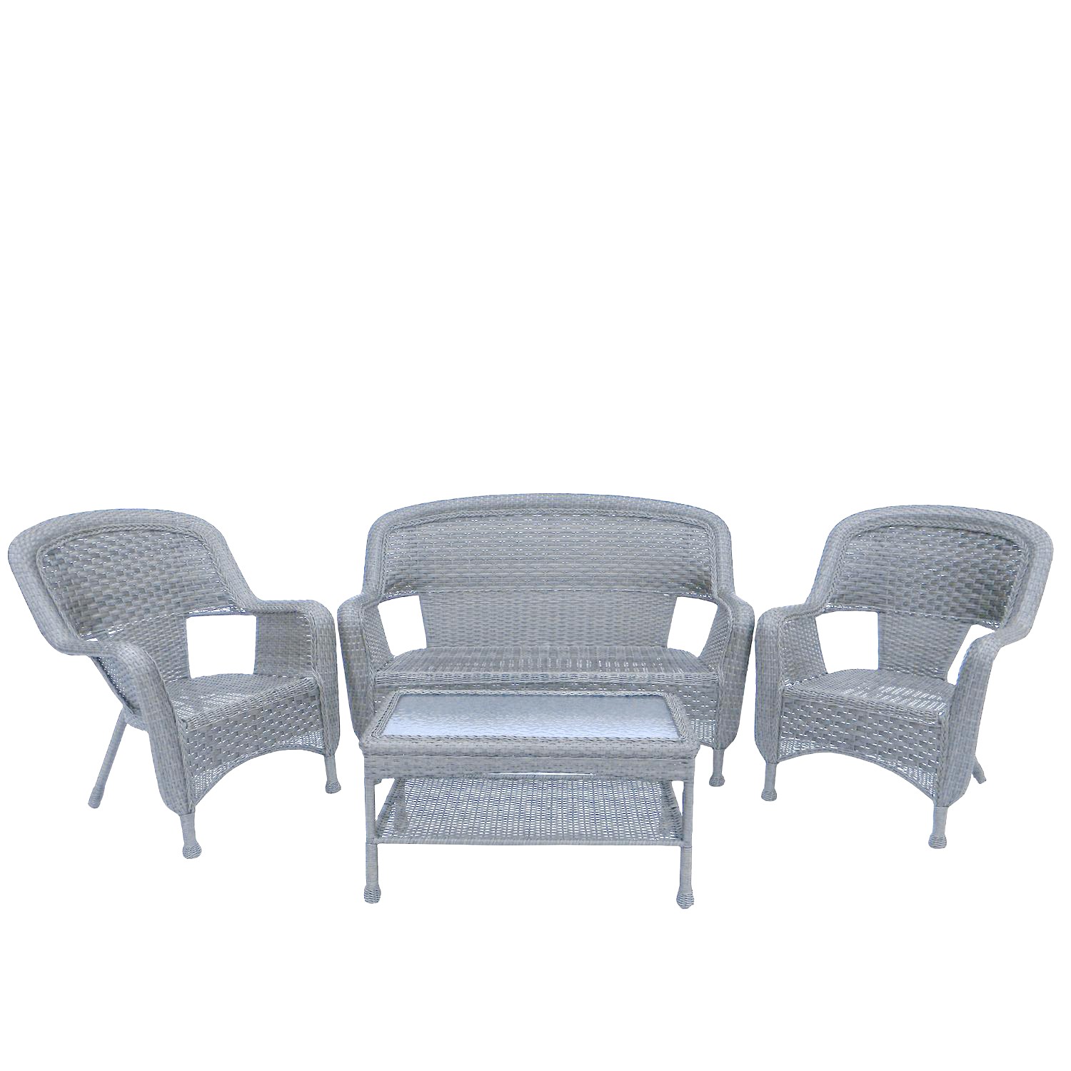 Northlight 4 Gray Steel Resin Patio Furniture Set Loveseat 2 Chairs Table