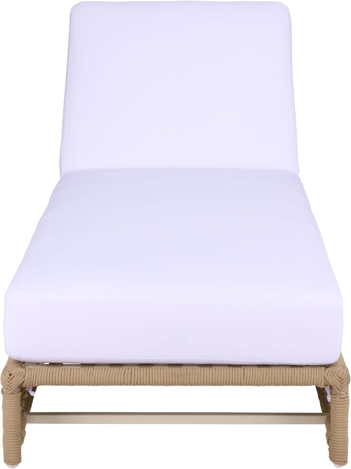 Modern Callan Tan Rope Lounger with White Cushions for Stylish Outdoor Relaxatio