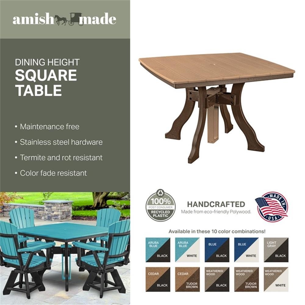Dining Height Square Table in Blue/Black