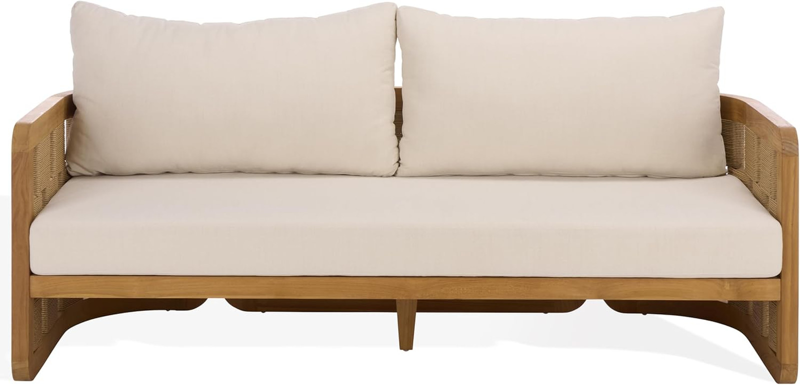 Skipper Teak Outdoor Sofa – Stylish Coastal Design in Natural & Beige