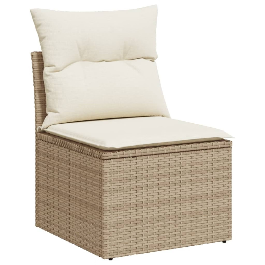 Garden Sofa Set Beige PE Rattan Medium Modular Garden Sofa Set