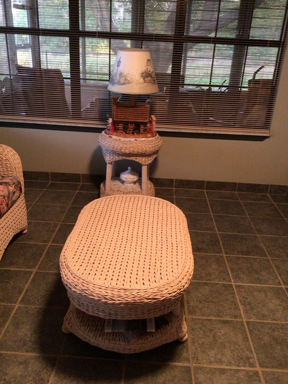 White Wicker Patio Furniture Set