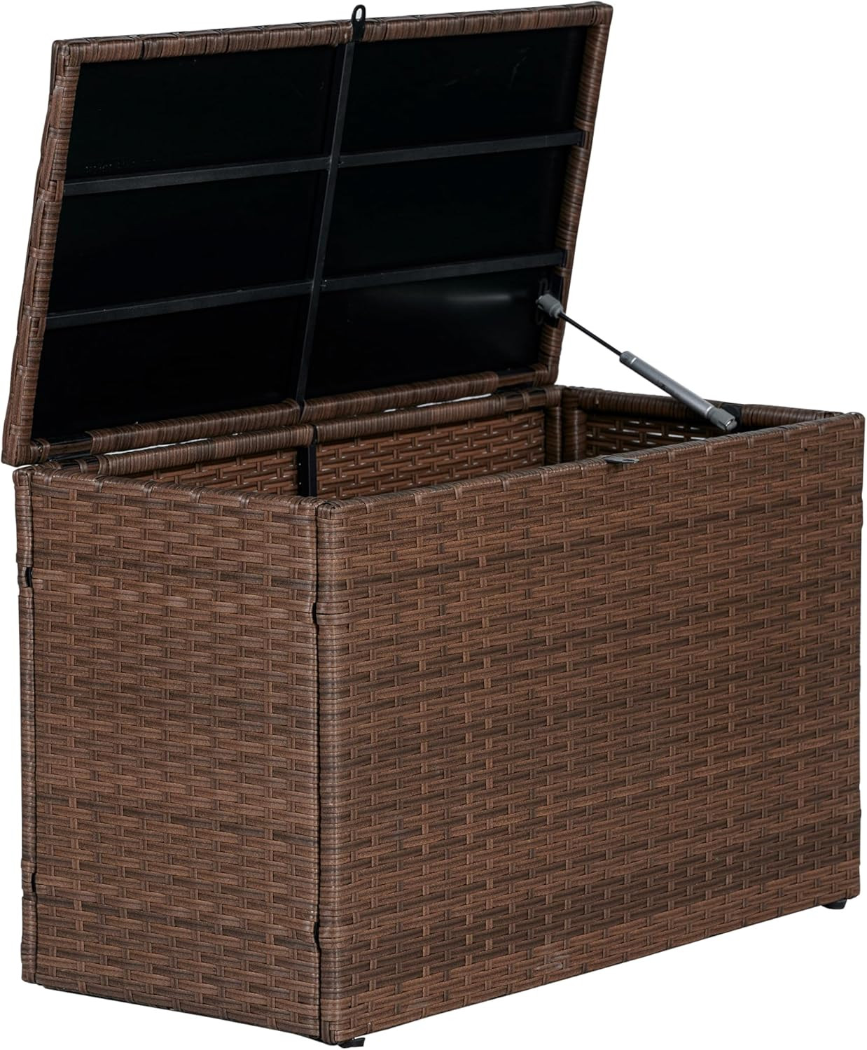 Nino 31.5″ Modern Outdoor Faux Wicker Storage Box for Patio & Garden Supplies