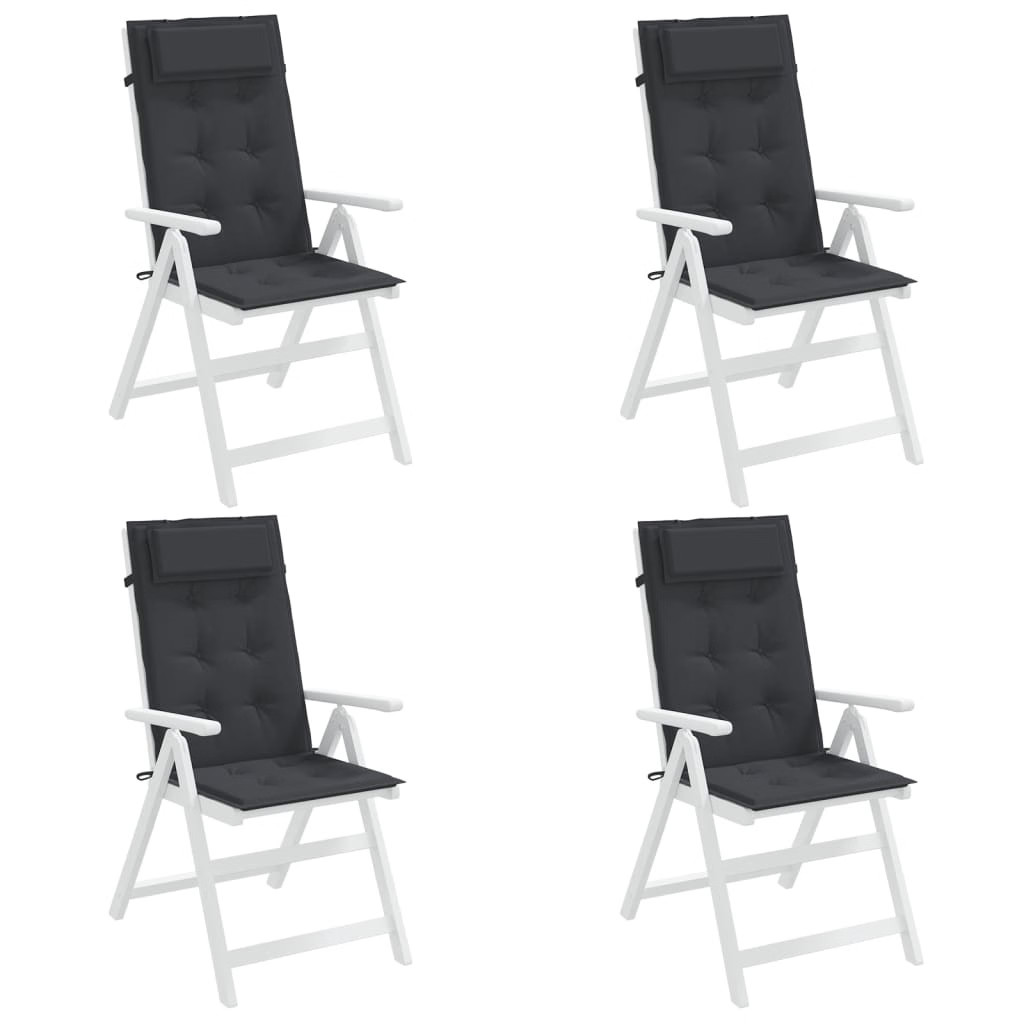 Highback Chair Cushions 4 pcs Black Oxford Fabric